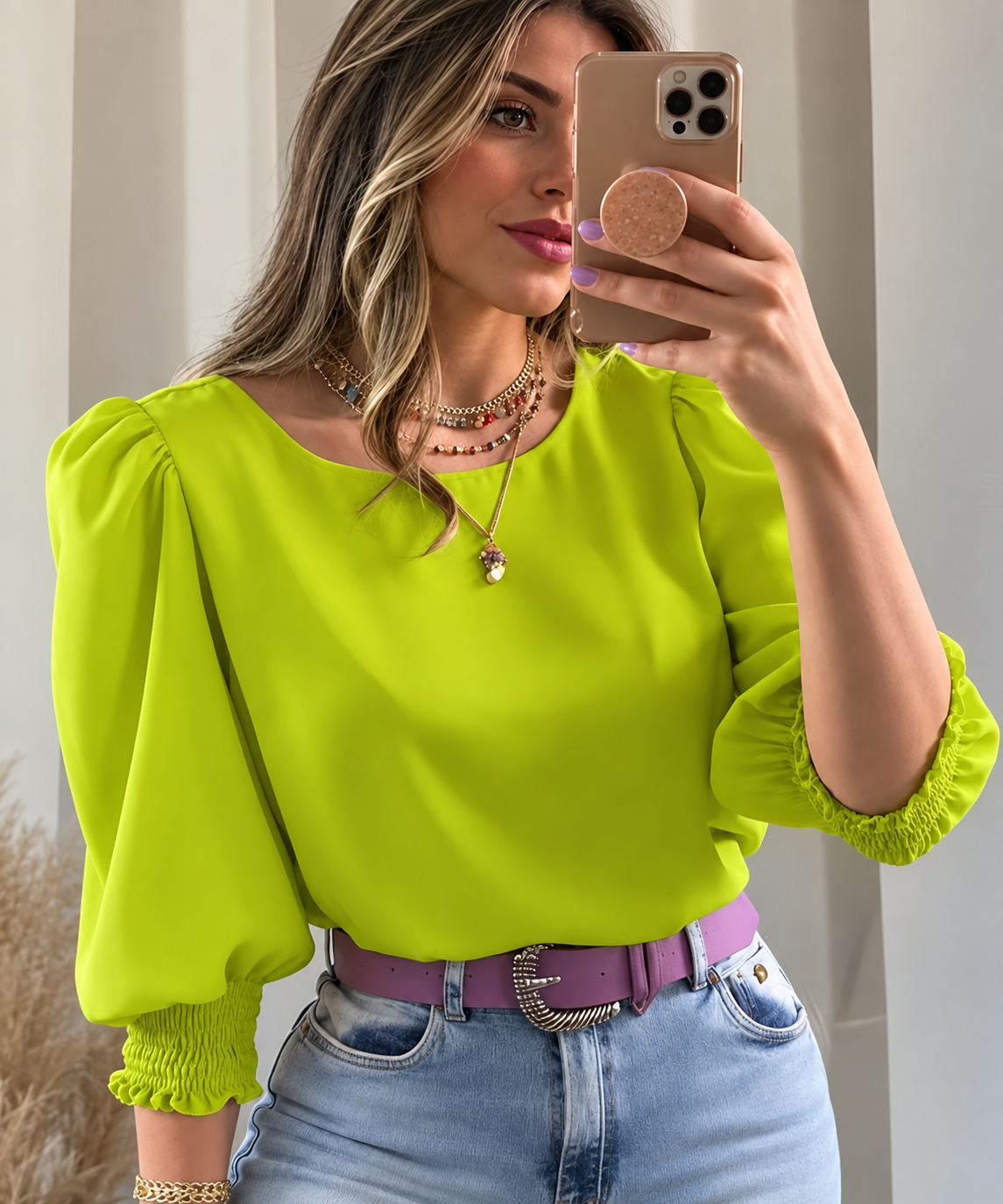 Adelina | Blusa Elegante de Manga Globo