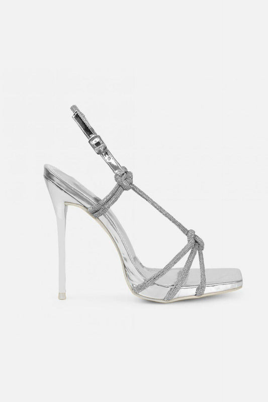 Tacones Plateados de brillo Argenté