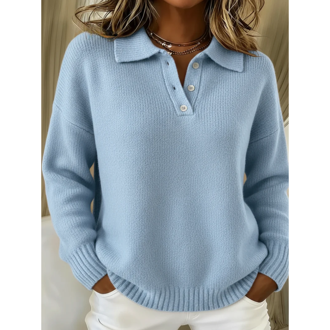 Marina™ | Suéter Polo Suave con Botones