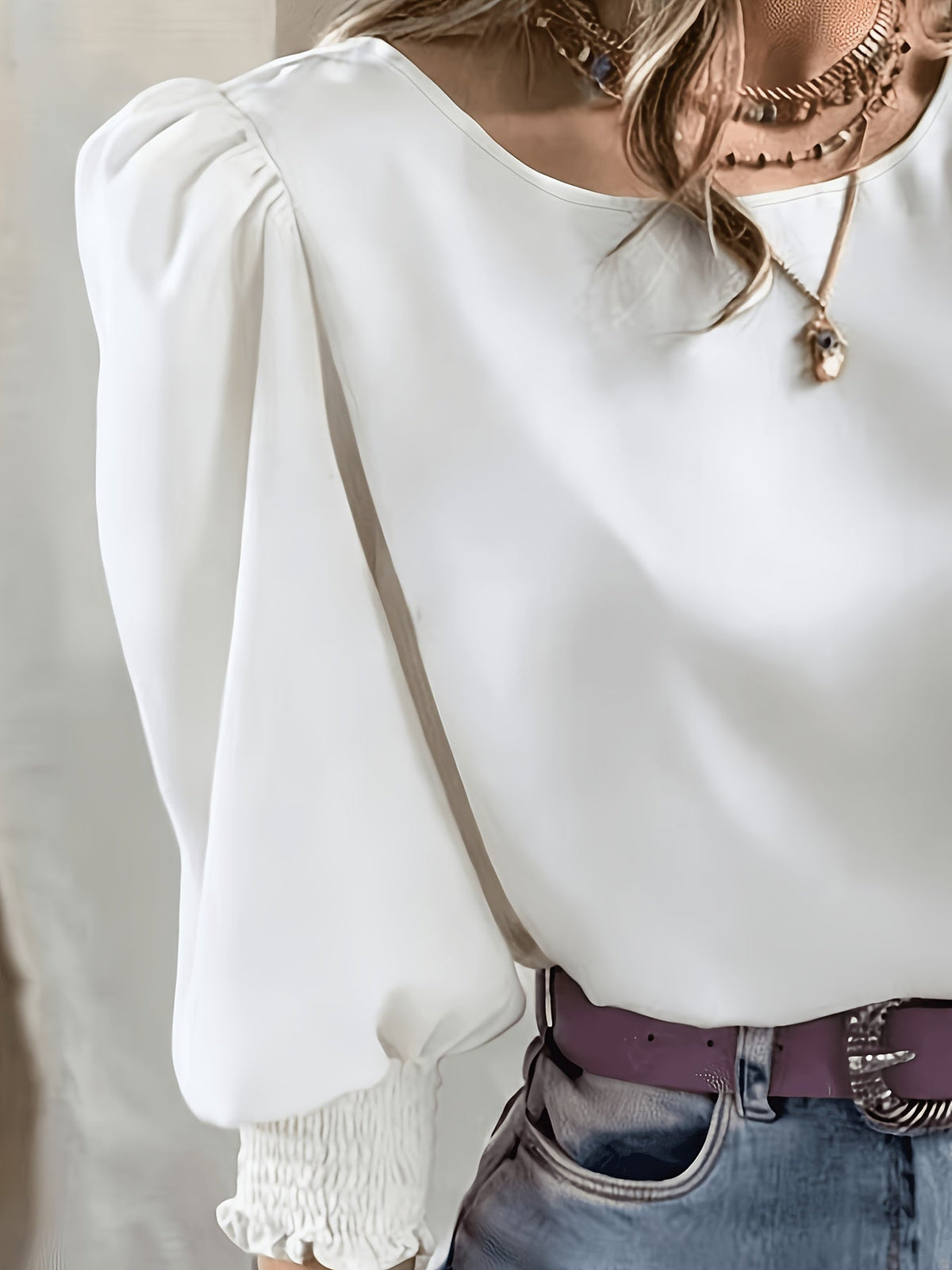 Adelina | Blusa Elegante de Manga Globo