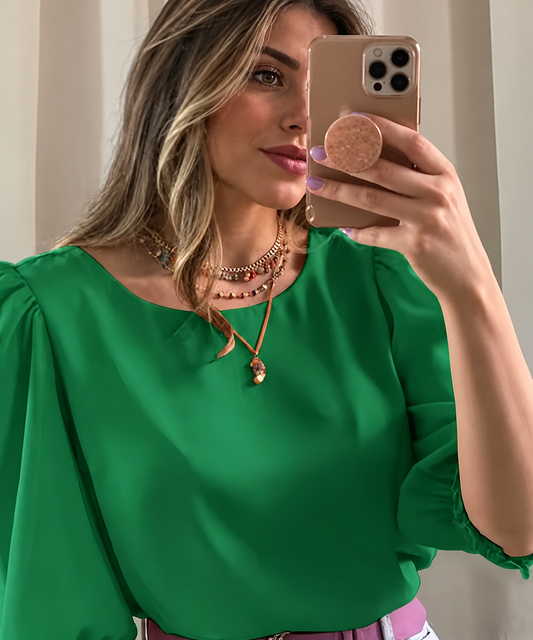 Adelina | Blusa Elegante de Manga Globo