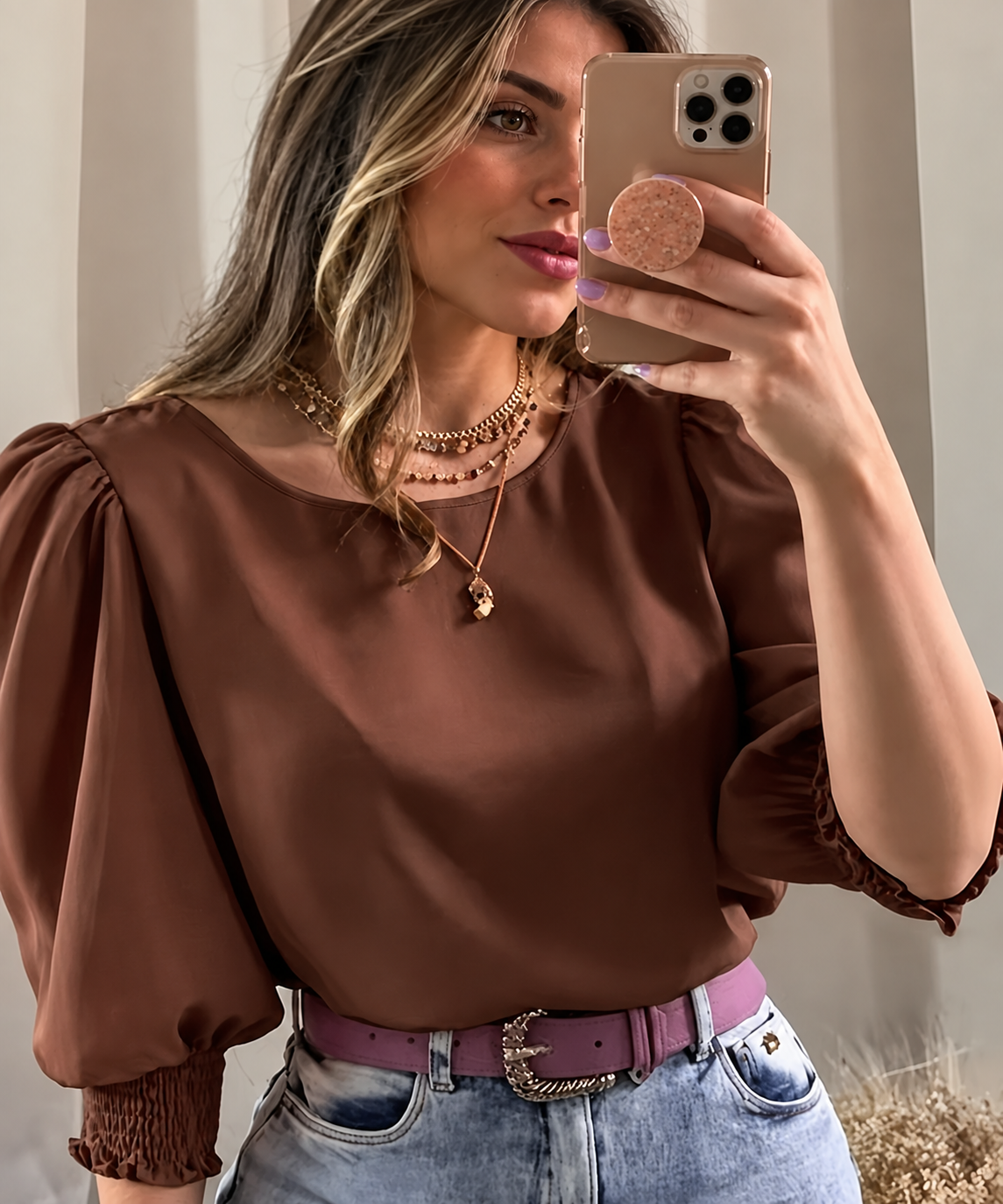 Adelina | Blusa Elegante de Manga Globo