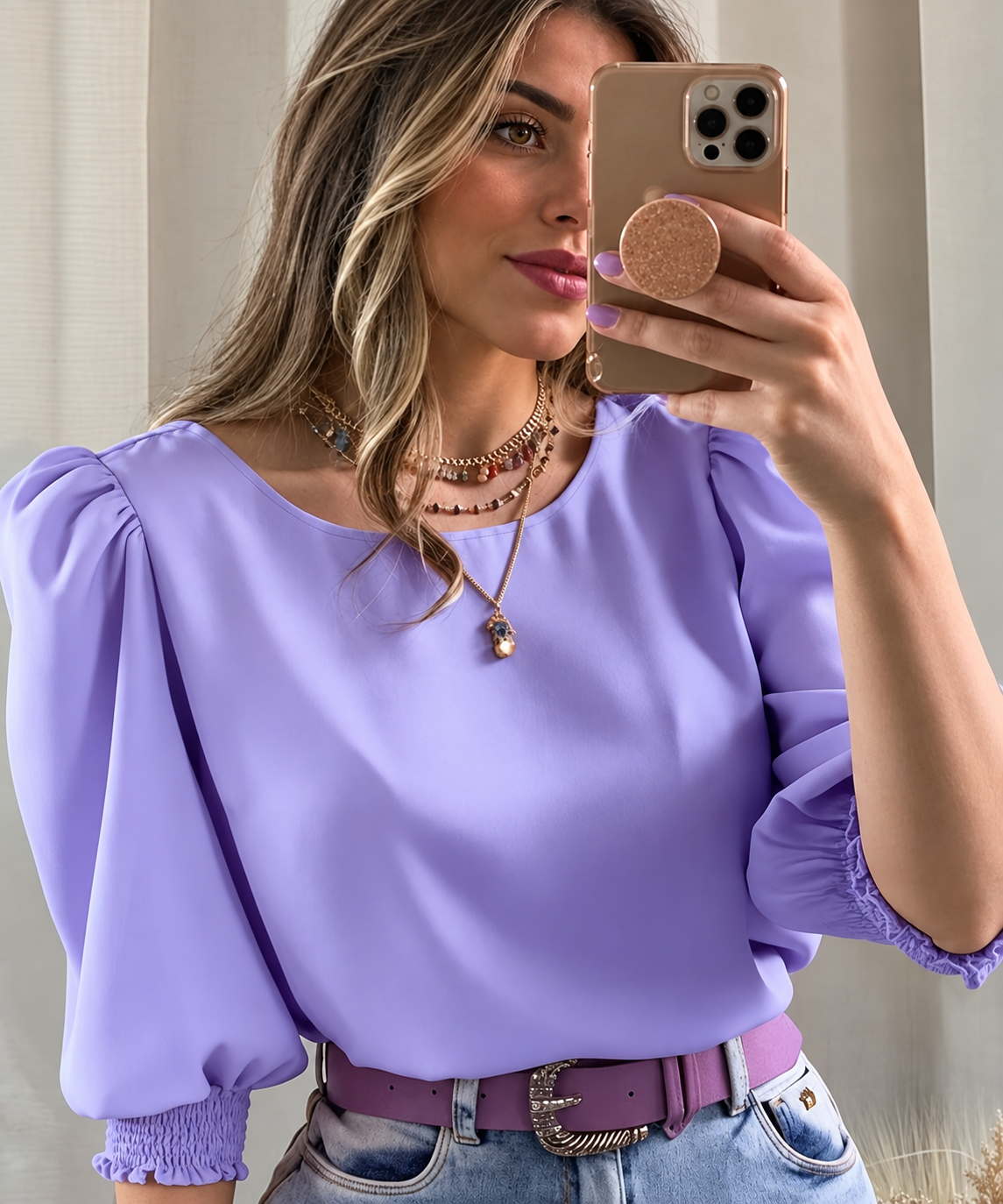 Adelina | Blusa Elegante de Manga Globo