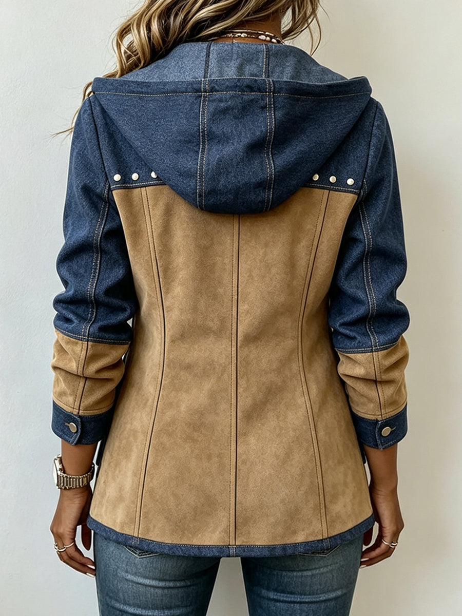 Verónica | Chaqueta Bimaterial con Capucha